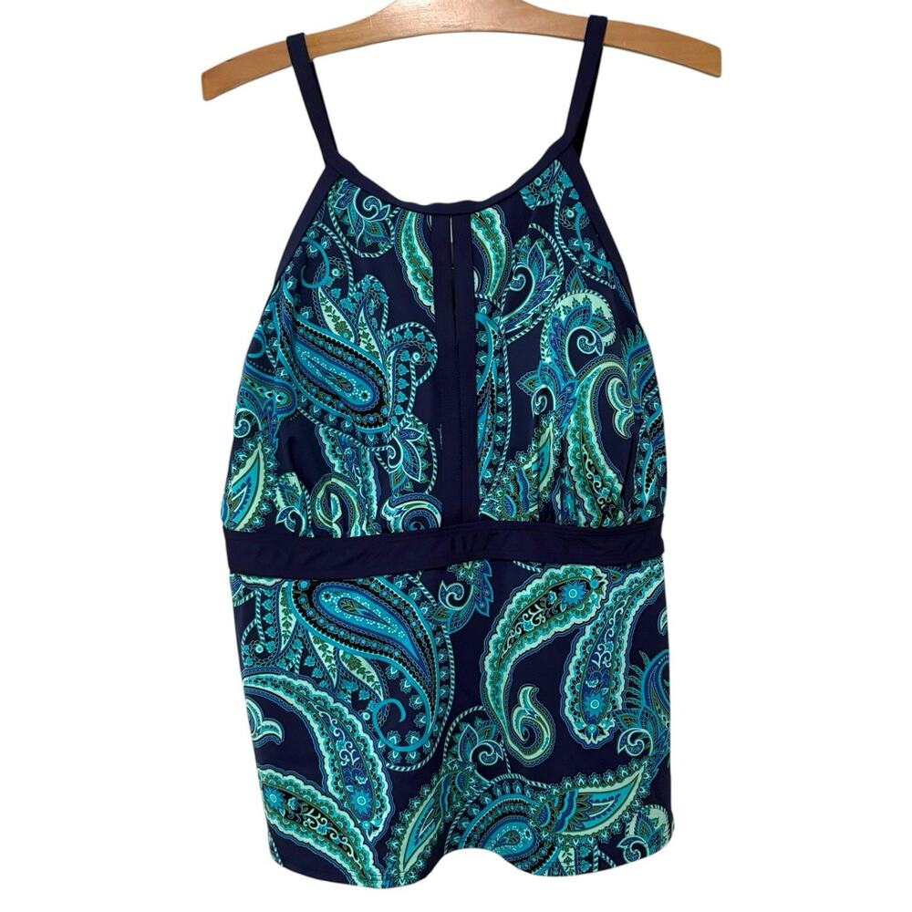 Lands' End | Tankini Swim Top Paisley Navy- Size 22W